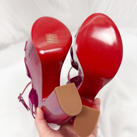 Christian Louboutin Superyaz 160mm Patent Leather Metallic Sandals EU 40 - Picture 12 of 13